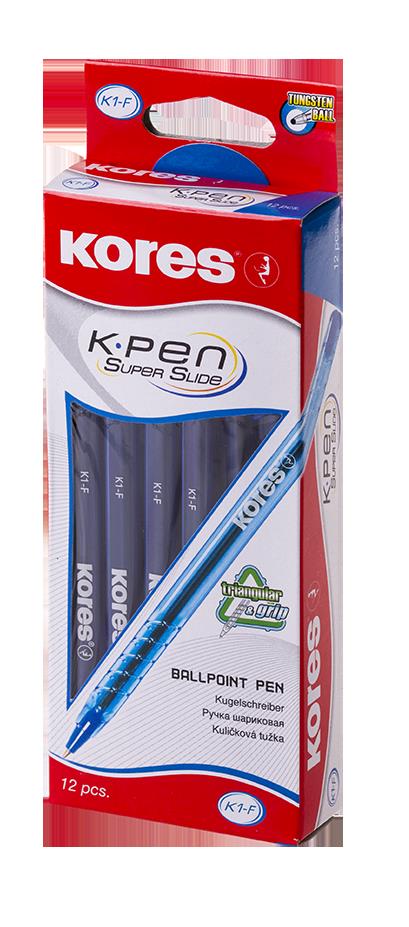 Ballpoint pen KORES K1 F, 1.0 mm, blue ink