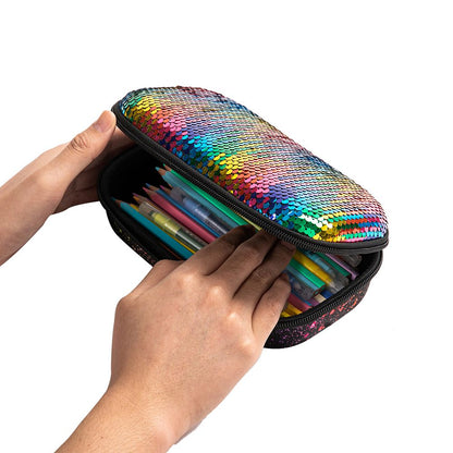 Pencil case ZIPIT Glitter Sequins, multi-colored