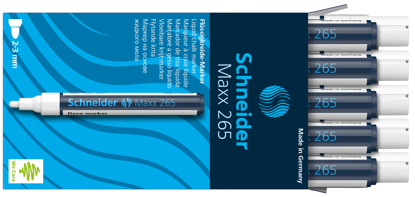 Kreidinis žymeklis SCHNEIDER Deco Marker Maxx 265, 2-3mm, balta