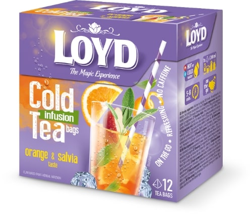 LOYD Cold Infusion Tea, Orange and Sage Flavor, 12 x 2.5 g