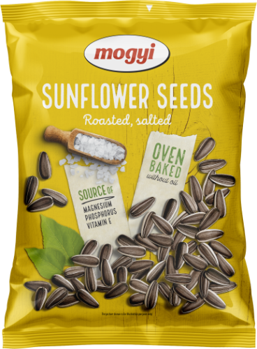 Roasted sunflower seeds MOGYI, salted, yellow packet, 300g