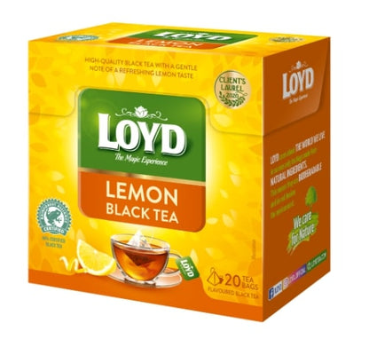 Black tea LOYD, lemon flavor, 20 x 1.7g